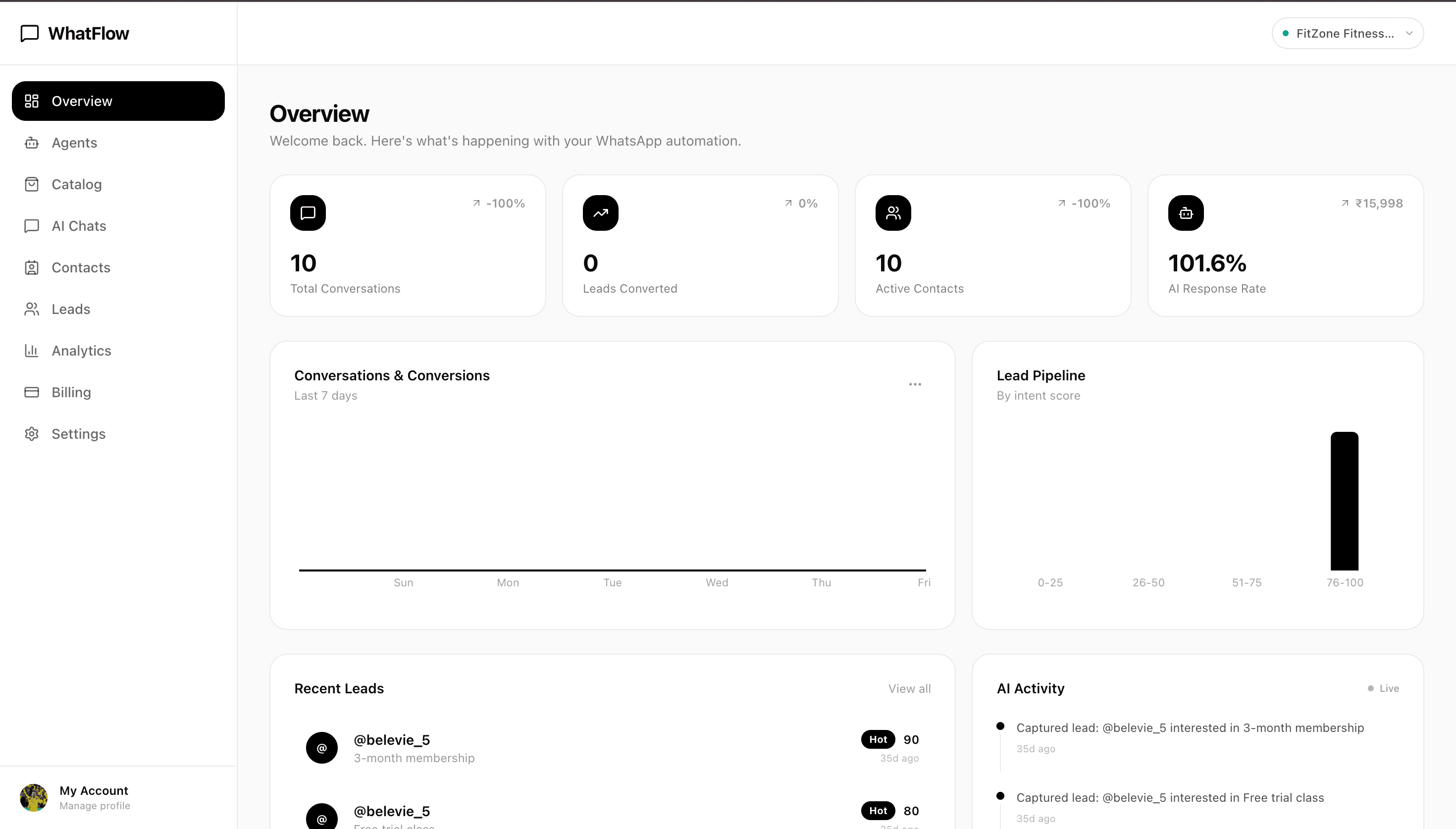 WhatFlow Automation Suite screen 2
